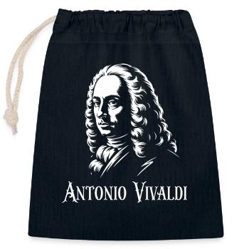 Antonio Vivaldi Komponist Klassische Musik - Verschließbarer Geschenkbeutel aus Baumwolle (25x30cm) - Navy - Vorne