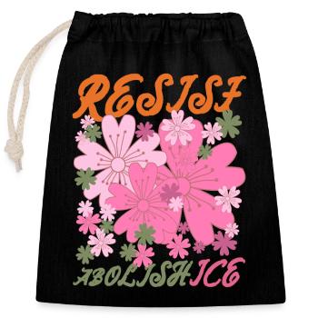 Abolition of the Retro Protest Resistance Under - Closable cotton gift bag (25x30cm) - black - Front