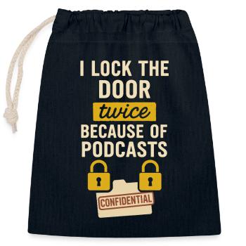 Murderino Fan Humour médico-légal - Sac cadeau en coton avec cordon (25 x 30 cm) - bleu marine - Devant
