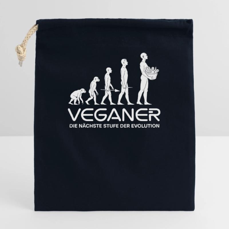 Veganer – Nächste Stufe der Evolution Verschließbarer Geschenkbeutel aus Baumwolle (25x30cm)