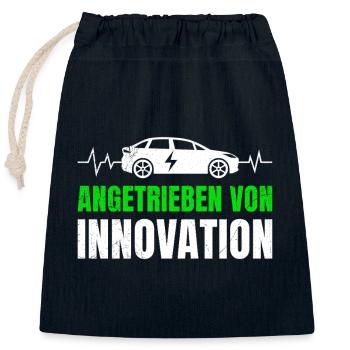 Hybrid Auto ANGETRIEBEN VON INNOVATION LUSTIG - Verschließbarer Geschenkbeutel aus Baumwolle (25x30cm) - Navy - Vorne