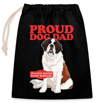 Bernhardiner Dad St. Bernhardshund Geschenk - Verschließbarer Geschenkbeutel aus Baumwolle (25x30cm) - Schwarz - Vorne