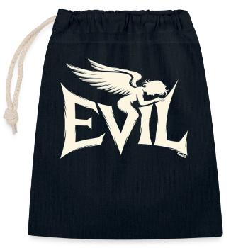 Evil lettering with dark angel - Closable cotton gift bag (25x30cm) - navy - Front