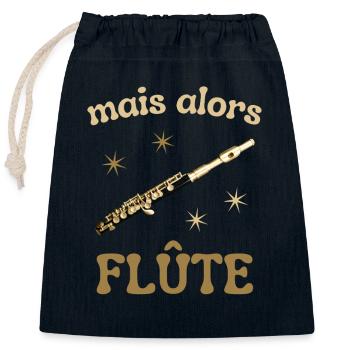 MAIS ALORS FLUTE - Sac cadeau en coton avec cordon (25 x 30 cm) - bleu marine - Devant