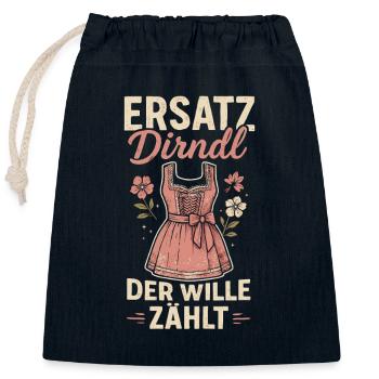 Dirndl de remplacement – La volonté compte - Sac cadeau en coton avec cordon (25 x 30 cm) - bleu marine - Devant