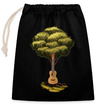 Yggdrasil Nature Musicien Arbre De Vie - Sac cadeau en coton avec cordon (25 x 30 cm) - noir - Devant