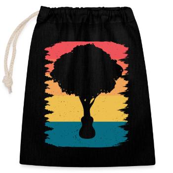 Yggdrasil Nature Musicien Arbre De Vie - Sac cadeau en coton avec cordon (25 x 30 cm) - noir - Devant