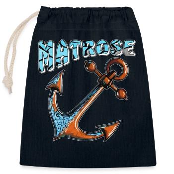 MARIN À L’ANCRE DE NAVIRE - Sac cadeau en coton avec cordon (25 x 30 cm) - bleu marine - Devant