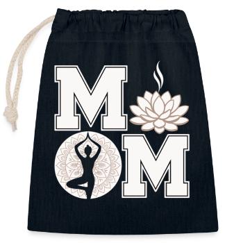 Yoga 12 - Verschließbarer Geschenkbeutel aus Baumwolle (25x30cm) - Navy - Vorne