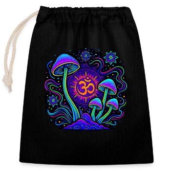 Goa Mushrooms - Psytrance and Goa Party - Closable cotton gift bag (25x30cm) - black - Front