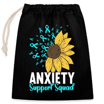Anxiety disorder Anxiety disorder - Closable cotton gift bag (25x30cm) - black - Front