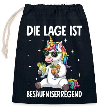Die Lage Ist Besäufniserregend - Verschließbarer Geschenkbeutel aus Baumwolle (25x30cm) - Navy - Vorne