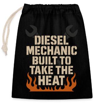 Diesel mechanics Proud mechanics - Closable cotton gift bag (25x30cm) - black - Front