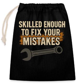 Diesel mechanics Proud mechanics - Closable cotton gift bag (25x30cm) - black - Front