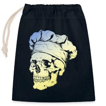 Crâne de chef - Sac cadeau en coton avec cordon (25 x 30 cm) - bleu marine - Devant