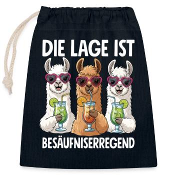Die Lage Ist Besäufniserregend - Verschließbarer Geschenkbeutel aus Baumwolle (25x30cm) - Navy - Vorne
