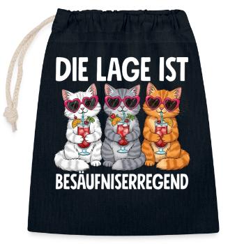 Die Lage Ist Besäufniserregend - Verschließbarer Geschenkbeutel aus Baumwolle (25x30cm) - Navy - Vorne