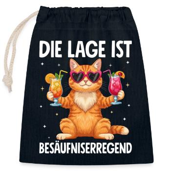 Die Lage Ist Besäufniserregend - Verschließbarer Geschenkbeutel aus Baumwolle (25x30cm) - Navy - Vorne