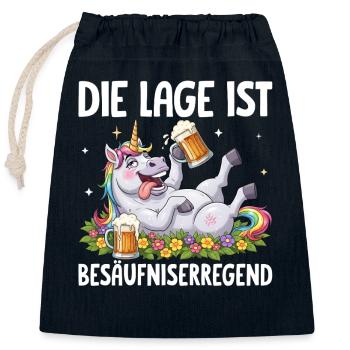 Die Lage Ist Besäufniserregend - Verschließbarer Geschenkbeutel aus Baumwolle (25x30cm) - Navy - Vorne