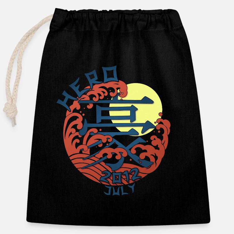 Japan Hero since July 2012 Birthday Gift - Closable cotton gift bag (25x30cm) - black