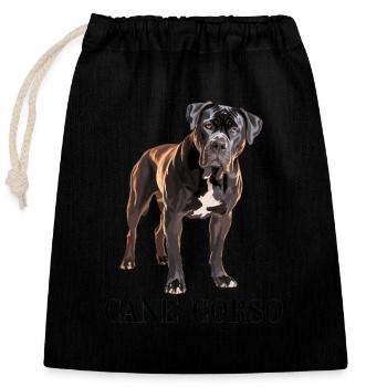 Cane Corso - Compagnon Canin Majestueux - Sac cadeau en coton avec cordon (25 x 30 cm) - noir - Devant