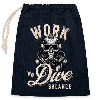 Plongée sous-marine - Sac cadeau en coton avec cordon (25 x 30 cm) - bleu marine - Devant