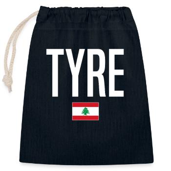 Tyre Libanon - Verschließbarer Geschenkbeutel aus Baumwolle (25x30cm) - Navy - Vorne