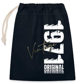 54th Birthday Original Year 1971 - Closable cotton gift bag (25x30cm) - navy - Front