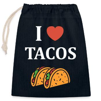 Tacos - Verschließbarer Geschenkbeutel aus Baumwolle (25x30cm) - Navy - Vorne
