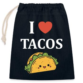 Tacos - Verschließbarer Geschenkbeutel aus Baumwolle (25x30cm) - Navy - Vorne