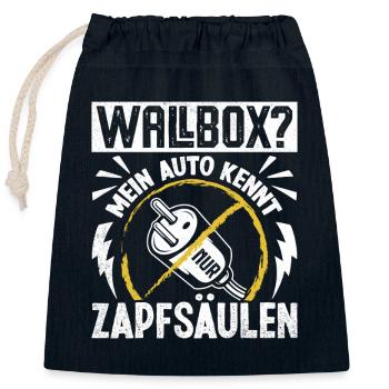 Gas Fahrer WALL BOX MEIN AUTO KENNT ZAPFSÄULEN - Verschließbarer Geschenkbeutel aus Baumwolle (25x30cm) - Navy - Vorne