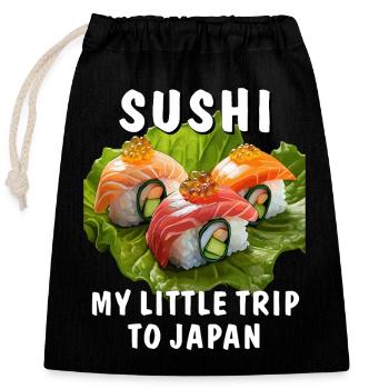 SUSH MY LITTLE TRIP TO JAPANI - Closable cotton gift bag (25x30cm) - black - Front