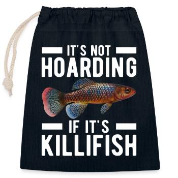 Killifish Oeuf Tooth Donut Aquarium - Sac cadeau en coton avec cordon (25 x 30 cm) - bleu marine - Devant