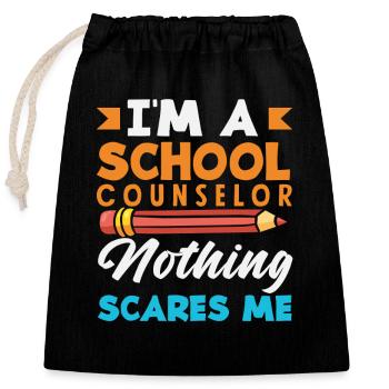 Je suis conseillère scolaire, rien ne me choque - Sac cadeau en coton avec cordon (25 x 30 cm) - noir - Devant