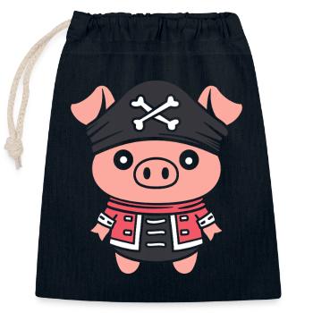 pirate - Sac cadeau en coton avec cordon (25 x 30 cm) - bleu marine - Devant