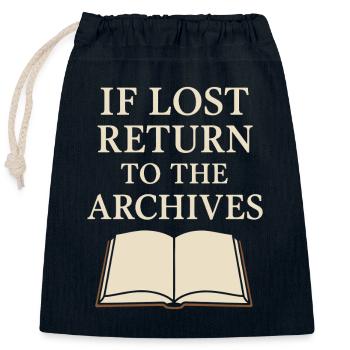 History Historian Humor Weird History History Nerd - Closable cotton gift bag (25x30cm) - navy - Front