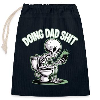 FAIRE DE LA MERDE DE PAPA - Sac cadeau en coton avec cordon (25 x 30 cm) - bleu marine - Devant