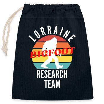 LORRAINE BIGFOOT RESEARCH TEAM - Sac cadeau en coton avec cordon (25 x 30 cm) - bleu marine - Devant