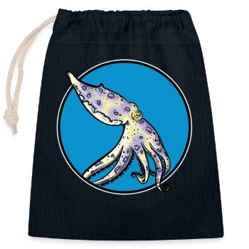 Blue Ringed Octopus Blaugeringelter Krake - Closable cotton gift bag (25x30cm) - navy - Front