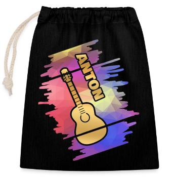 Cadeau pour Anton - Sac cadeau en coton avec cordon (25 x 30 cm) - noir - Devant