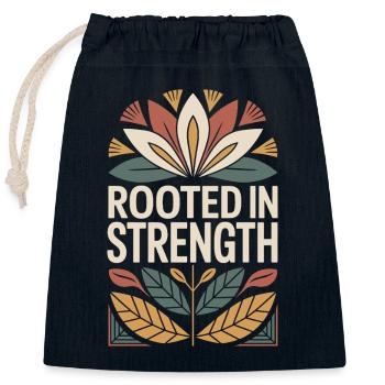 Flower Vintage Empowerment Quote Design: - Closable cotton gift bag (25x30cm) - navy - Front