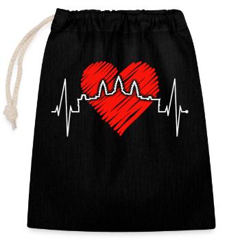 Cambodia Skyline Heartbeat Siem Raep Angkor Wat - Sac cadeau en coton avec cordon (25 x 30 cm) - noir - Devant