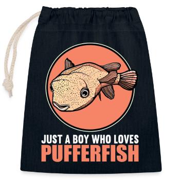 Kugelfische Kugelfisch - Verschließbarer Geschenkbeutel aus Baumwolle (25x30cm) - Navy - Vorne