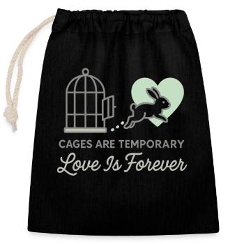 Bunny Mom Rabbit Rescue Adopt, Buy - Closable cotton gift bag (25x30cm) - black - Front