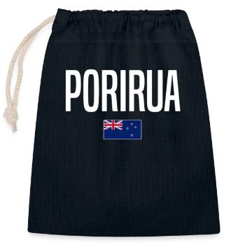 Porirua Neuseeland - Verschließbarer Geschenkbeutel aus Baumwolle (25x30cm) - Navy - Vorne
