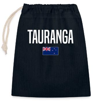 Tauranga Neuseeland - Verschließbarer Geschenkbeutel aus Baumwolle (25x30cm) - Navy - Vorne