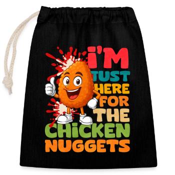 Chicken Nugget - Closable cotton gift bag (25x30cm) - black - Front
