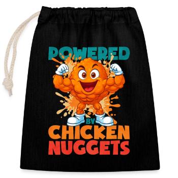 Chicken Nugget - Closable cotton gift bag (25x30cm) - black - Front