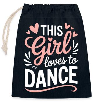 Danse Dire Fille Danse Drôle Dancing Cadeau - Sac cadeau en coton avec cordon (25 x 30 cm) - bleu marine - Devant