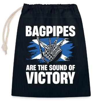 La cornemuse est le son de la victoire - Sac cadeau en coton avec cordon (25 x 30 cm) - bleu marine - Devant